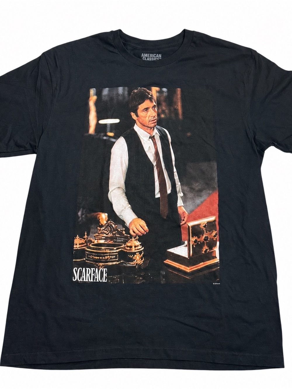 American Classics Scarface Tony Montana Graphic T Shirt Black Mens Large Movie
